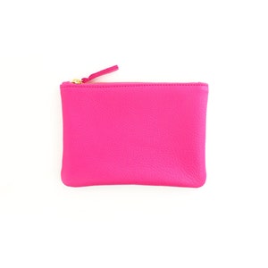 Pink Leather Pouch | Bag | Phone Case | Zipper Pouch