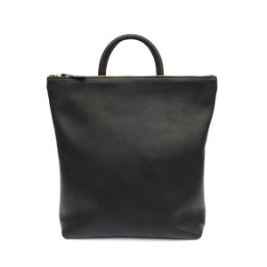 Black Leather Backpack | Minimalist Backpack, Backpack Purse, Women Backpack, Handmade, Leather Bag, Leather Carryall, Fashion Backpack