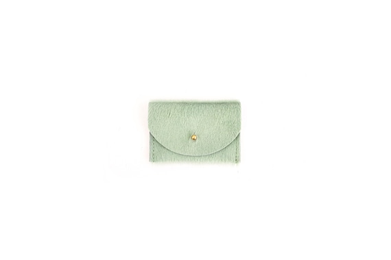 Seafoam Cowhide Cardholder Leather Wallet Pony Hair Wallet