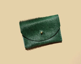 Kelp Green Cowhide Cardholder | Wallet | Coin Purse | Envelope Pouch