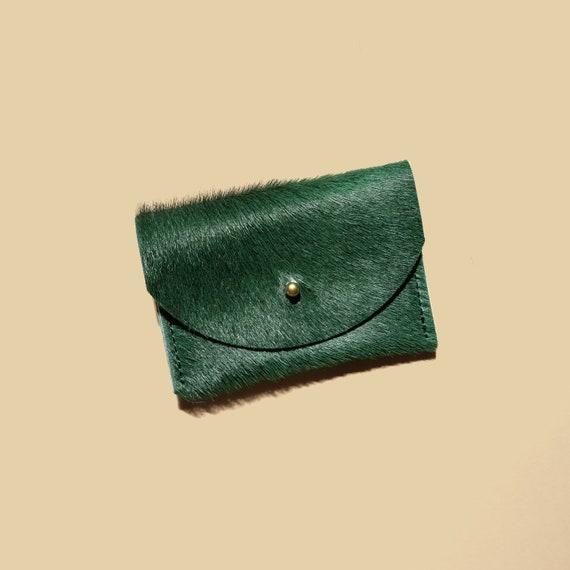 Kelp Green Cowhide Cardholder Wallet Coin Purse Envelope Pouch Etsy Ireland
