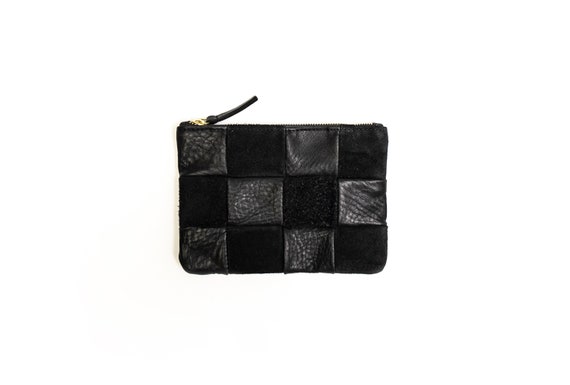 Bolso de patchwork de cuero a cuadros negro España