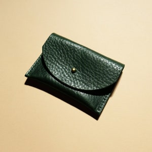 Kelp Green Leather Cardholder Wallet Coin Purse Envelope Pouch image 3