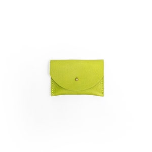 Lime Leather Cardholder Wallet Coin Purse Envelope Pouch image 4