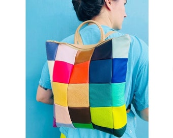 Scraps Patchwork Leather Backpack