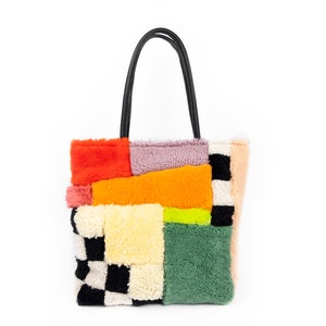 Playground Patchwork Shearling Tote - Sheepskin Patchwork