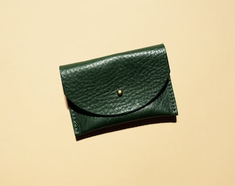 Kelp Green Leather Cardholder | Wallet | Coin Purse | Envelope Pouch