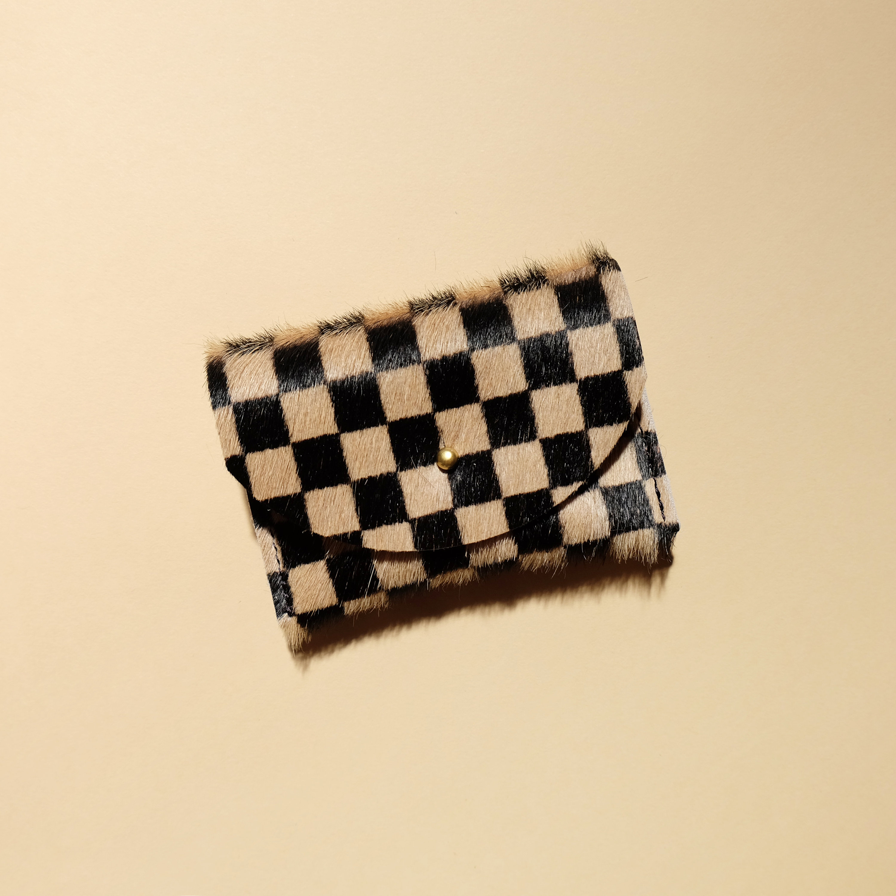 PRIMECUT: Checkered Leather Coin Pouch