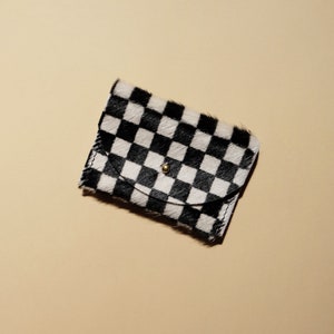 Checkered Cowhide Cardholder | Bag | Wallet | Coin Purse | Envelope Pouch