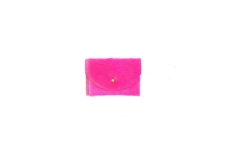 Pink Cowhide Cardholder Bag Wallet Coin Purse Envelope Pouch image 4