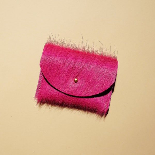 Pink Cowhide Cardholder | Bag | Wallet | Coin Purse | Envelope Pouch