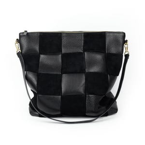 Bolso hobo de piel a cuadros negros - Bolso/Bolso de mano