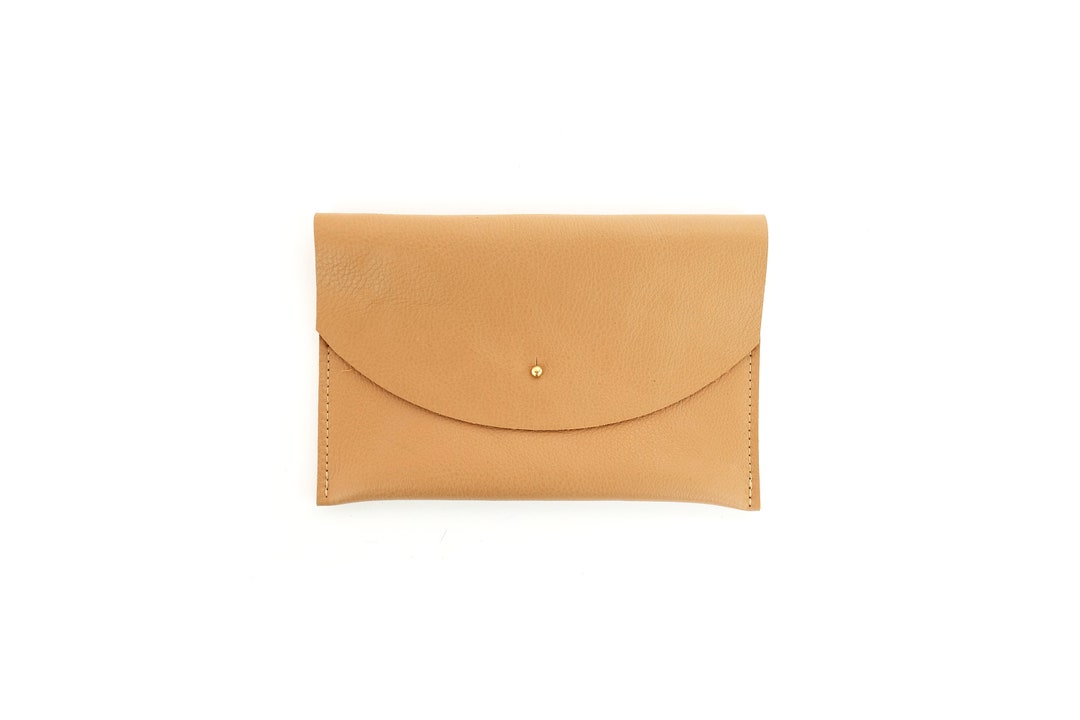 Tan Leather Envelope Pouch Bag Phone Case Leather Pouch - Etsy