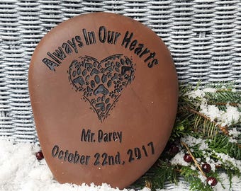 Lápida grabada a mano Lápida para mascotas-Marcadores de tumbas para mascotas Regalo personalizado para mascotas-Puente arco iris Regalo-Rocas® de Dios