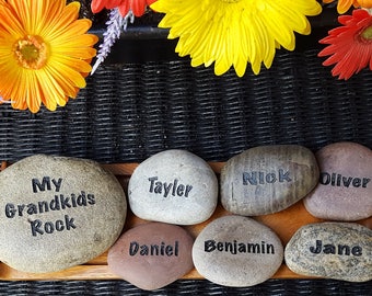 My Grandkids Rock, Regalo para la abuela, Rocas de nombre personalizado, Regalo para los abuelos, Regalo para la mamá de los niños-Regalo para el Día de las Madres de mamá