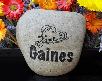 Address Rock - Newlywed Gift - Engraved Address Number - Address Marker - Wedding Gift - Stepping Stone- Garden Stones - God Rocks