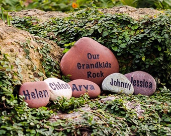 Our Grandkids Rock 11 to 15 Names-Personalized Gift for Grandparents-Porch Decor for Grandma-Mothers Day Gift From Daughter