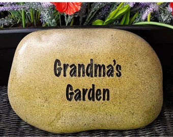 Día de las Madres Regalo-Rocas de jardín personalizadas-Piedras grabadas-Decoración de jardín al aire libre-Decoración de jardín-Marcadores de huerto-Regalos de jardín
