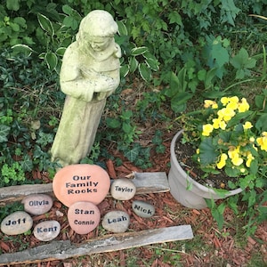 Our Family Rocks | Engraved Family Rock | Personalized Family Garden ...