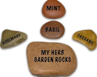 Marcadores de jardín Personalizados-Regalos de jardinería para mujeres-Regalos de plantas Idea-Marcadores de jardín Piedra-Planta Amante Regalo Mujeres-Marcadores de jardín Rocas