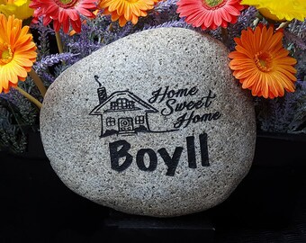 Address Rock - Newlywed Gift - Engraved Address Number - Address Marker - Wedding Gift - Stepping Stone- Garden Stones - God Rocks