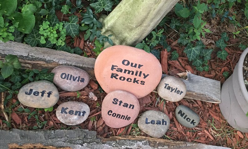 Our Family Rocks | Engraved Family Rock | Personalized Family Garden ...