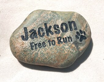 Piedra de jardín conmemorativa de mascotas personalizada, marcador de tumba de mascota, piedra conmemorativa de mascotas, regalo de pérdida de mascotas