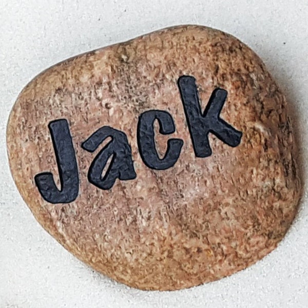 Personalized Rock-Engraved River Rock-Large Name Stone-4" to 6" River Rock-Grandkids Rock Collection Add On-Family Tree Name Rock