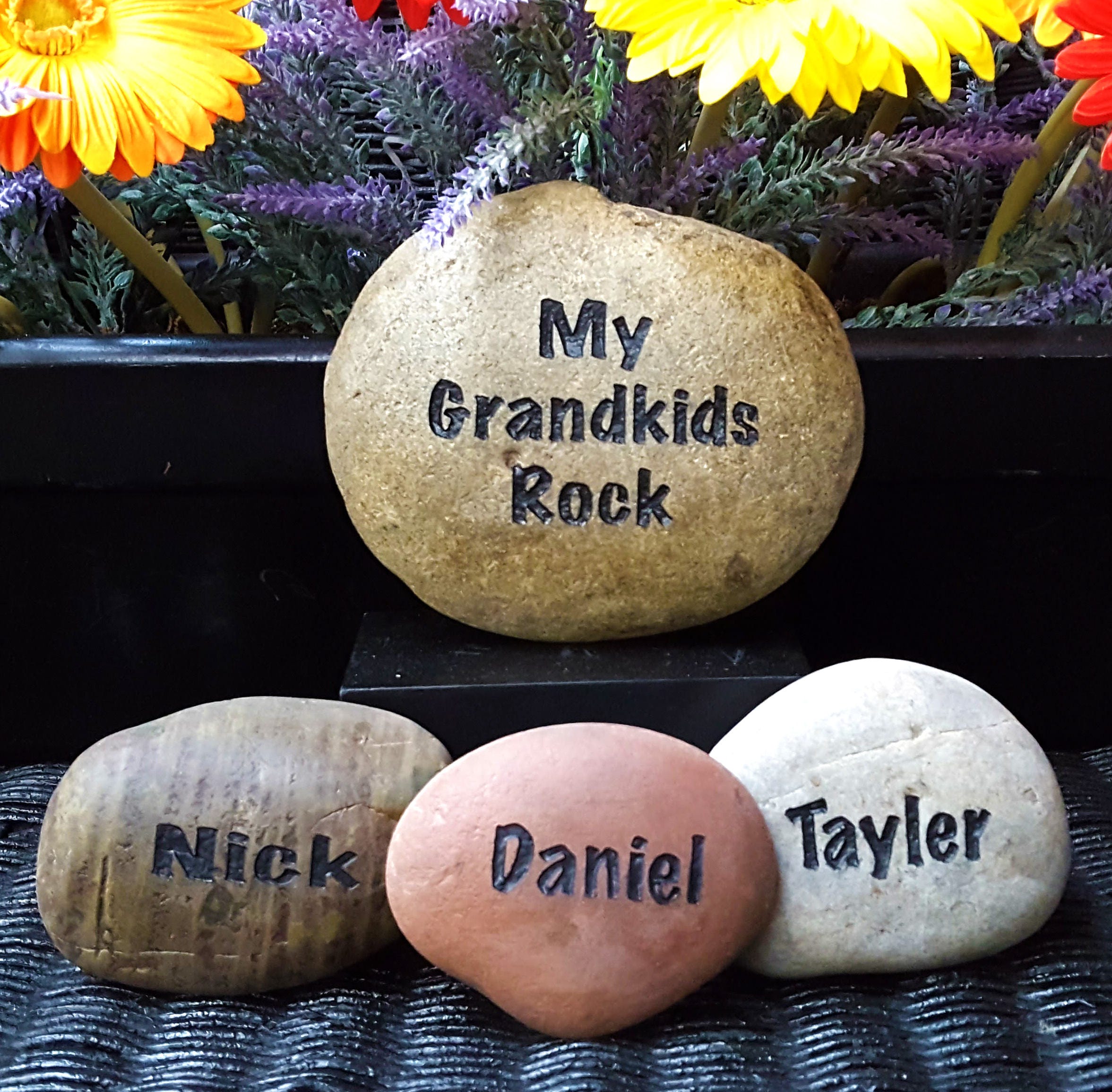 Grandparent Gift Grandkids Rock Personalized Name Rocks | Etsy