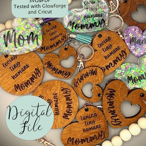 Mama sleutelhanger digitaal bestand-moeder-mama-moeder-Mother's Day-Glowforge-Cricut-SVG-bestand-Crafting-geen fysiek product-lasersnijden-bestand