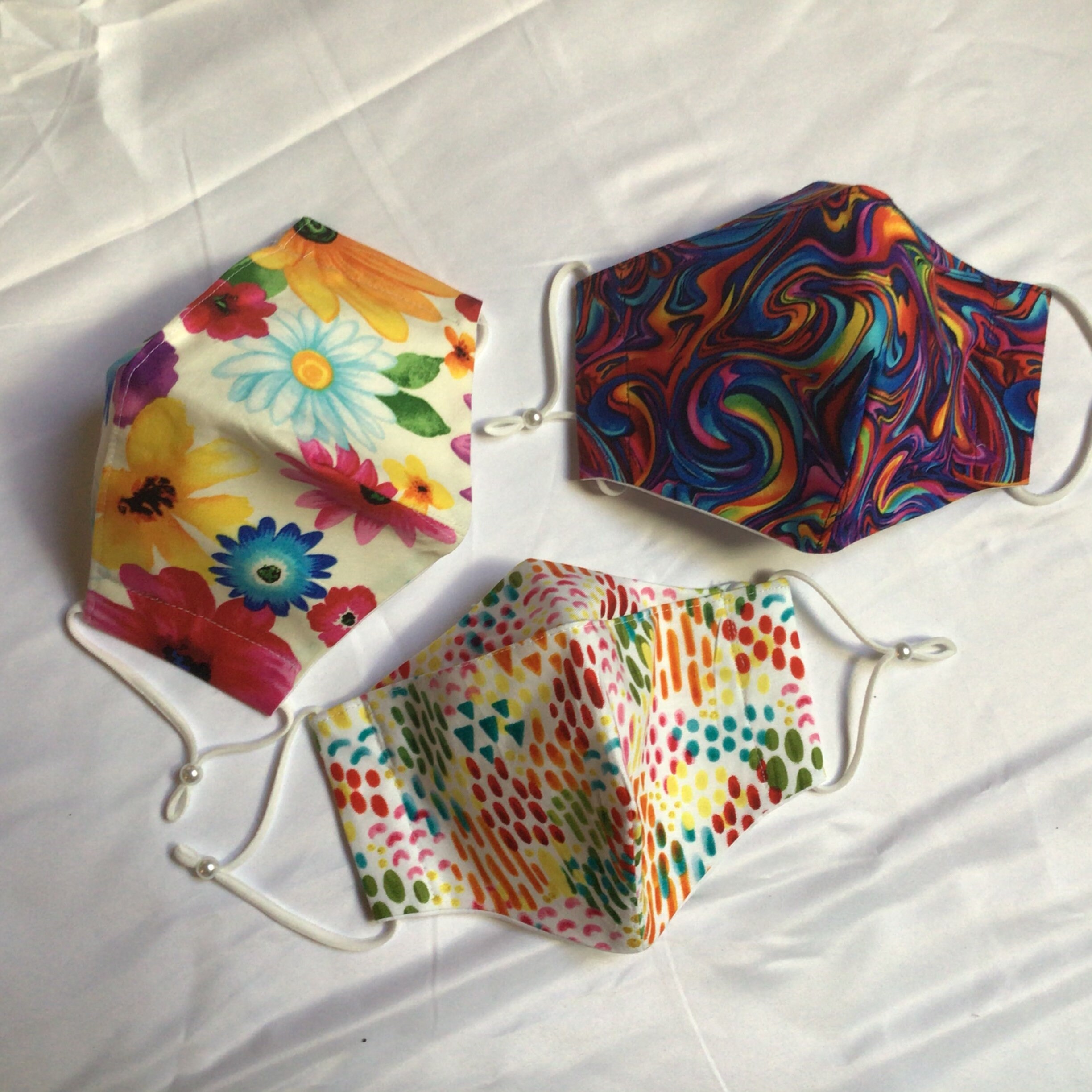 Set of 3 masks three layer masks bright fabric masks 3 Etsy