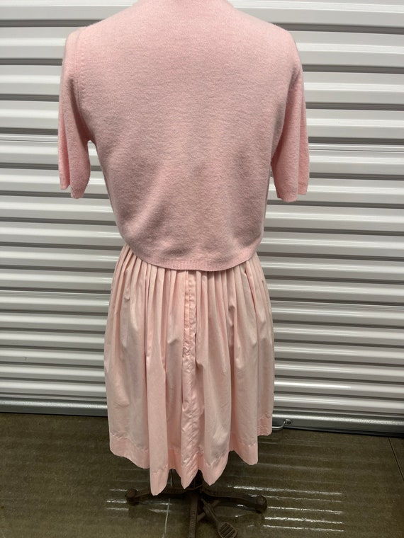 Vintage pink dress with cardigan L’aiglon dress - image 3