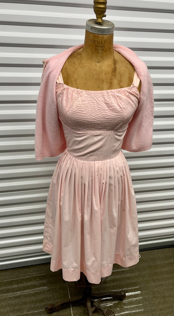 Vintage pink dress with cardigan L’aiglon dress - image 4