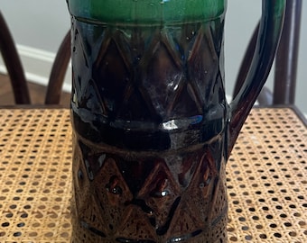 Primitive Pitcher majolica style pottery antique glazed