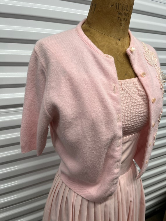 Vintage pink dress with cardigan L’aiglon dress - image 7