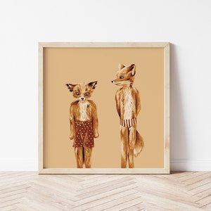 Fantastic Mr. Fox - Ash & Kristofferson Wall Art Print | Wes Anderson Art Print | movie inspired art gift | movie scene artwork
