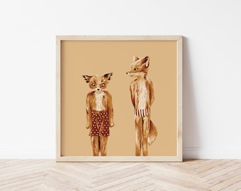 Fantastischer Mr. Fox Kunstdruck – Wes Anderson inspiriertes Giclée Poster