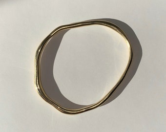 Silver Bracelet, Gold bracelet, Bangle, Organic form bracelet, Oyster