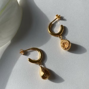 Fig hoop earrings, Silver earrings, Gold earrings
