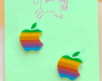 1977 Retro Rainbow Earrings Post Stud