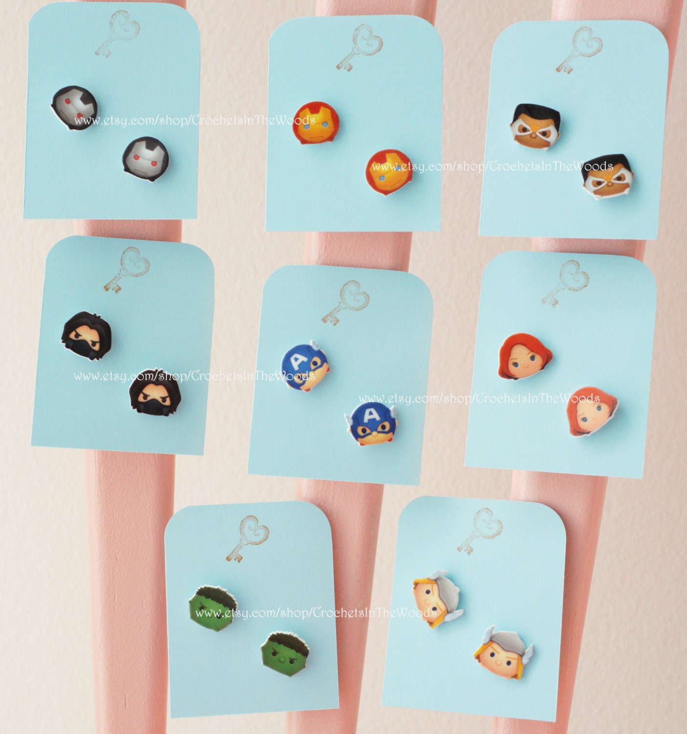 Tsum Tsum Game Avenger Inspired Earrings Post Stud