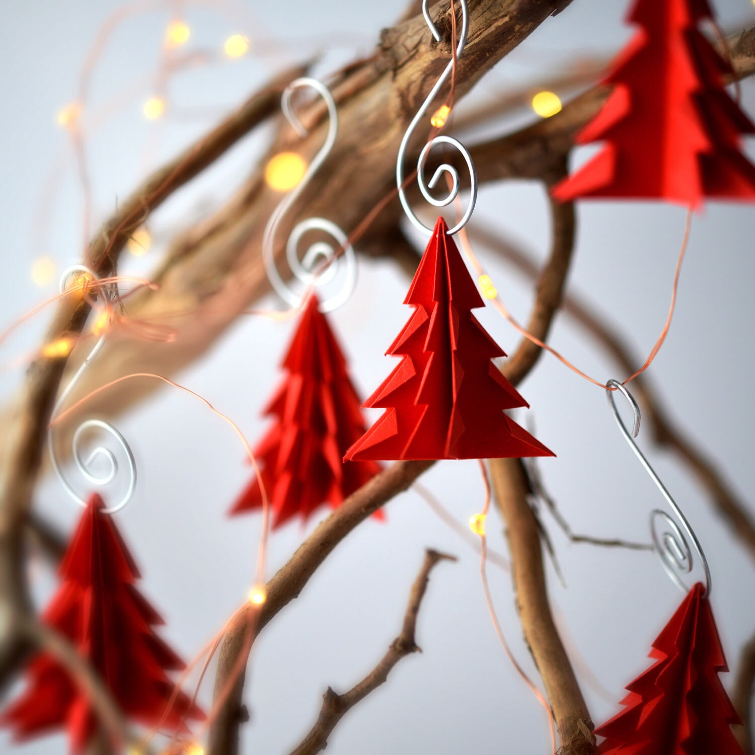 Hallmark Keepsake Christmas Ornament Year Dated Filled With Fun Stocking 2022 Set Of Red Origami Christmas Tree Paper Ornaments Handmade | Etsy India