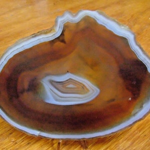 Brazil Banded Agate - Rough Rock Slab End-Cut