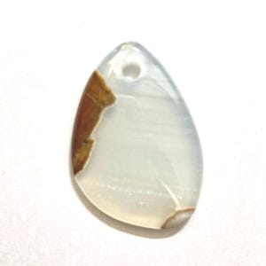 Oregon Priday Plume-agaatcabochon met voorgeboord gat van 4 mm