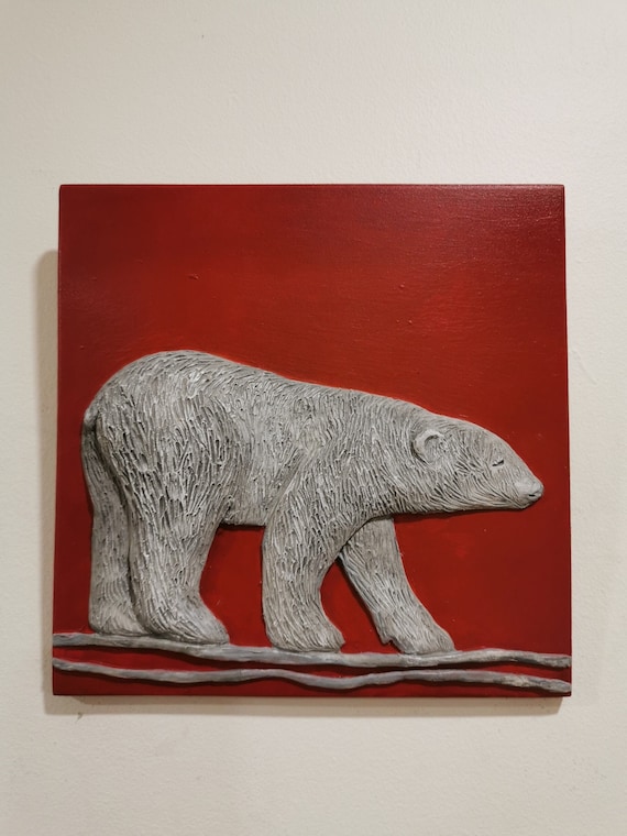 Polar Bear Wall Art/ Arctic Animal Wall Sculpture/ Polar Bear Etsy