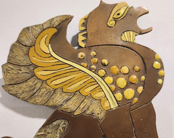 Bronze Lion Wall Sculpture/ Unique Metal Lion Relief Art/ Hand Painted Bronze Wall Relief/ Original Wall Decor/Unique Lion Gift/ OOAK Cast