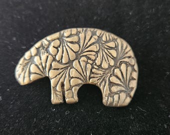 Handmade Bronze Bear Brooch/ Unique Animal Jewelry/ Lost Wax Cast/OOAK Bronze Bear Pin/ Canadian Jewelry/Unique Bear Gift/ Original Metal