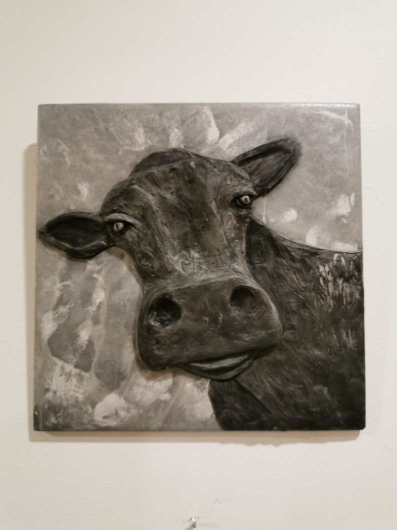 Kuh Skulptur Kunst / handbemalte Kuh / dekorative