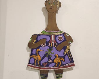 Bronze Wall Sculpture/ The Purple Man Bas Relief /OOAK Original Bronze Art/Unique Bronze Relief Gift/ Hand Made Painted Metal Relief