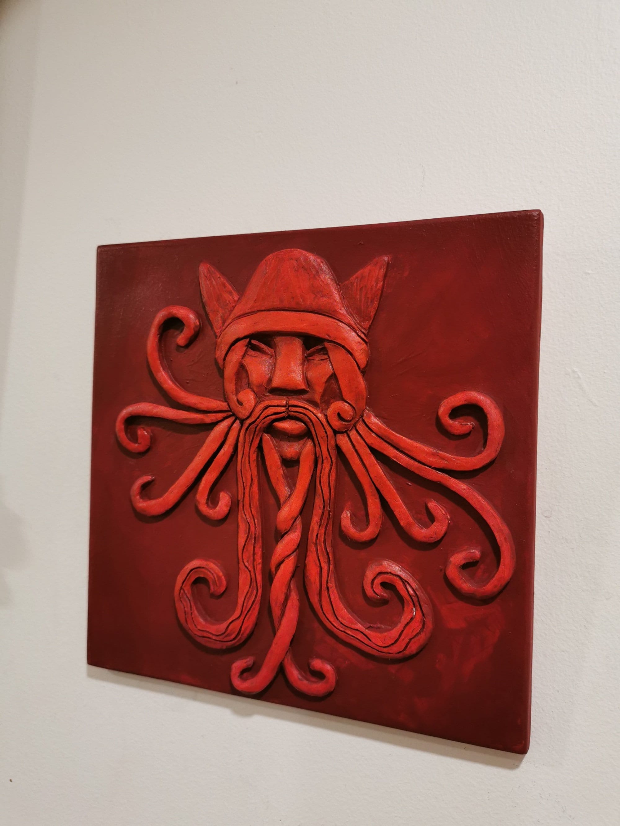 The Viking Norseman/ Decorative Art Tile /bearded Man Wall Relief